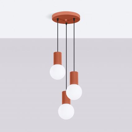 Hängeleuchte HALO 3xG9/8W/230V d 25 cm orange