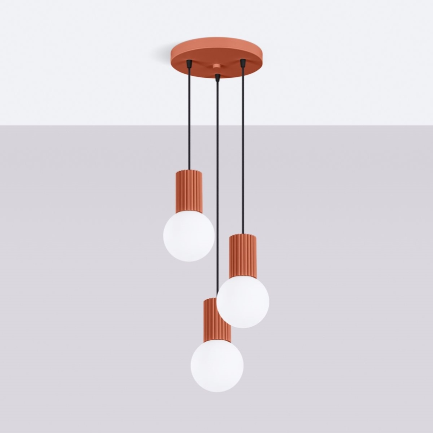 Hängeleuchte HALO 3xG9/8W/230V d 25 cm orange