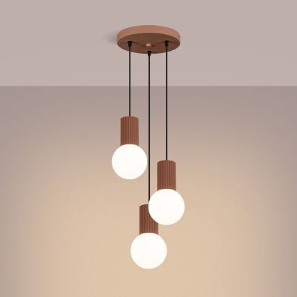 Hängeleuchte HALO 3xG9/8W/230V d 25 cm braun
