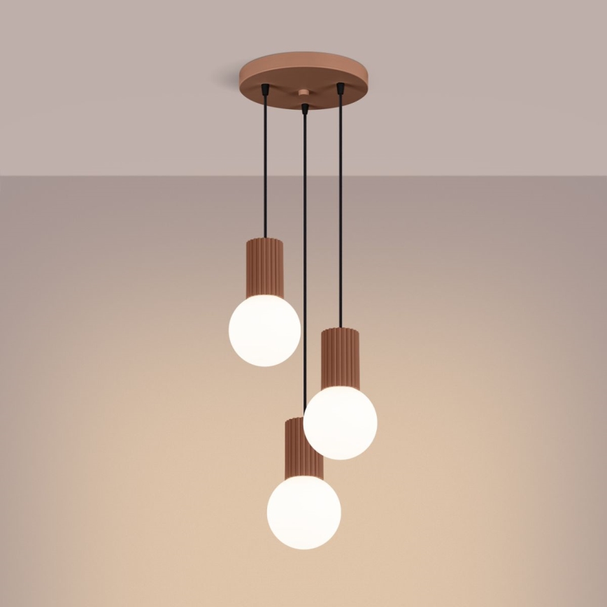 Hängeleuchte HALO 3xG9/8W/230V d 25 cm braun