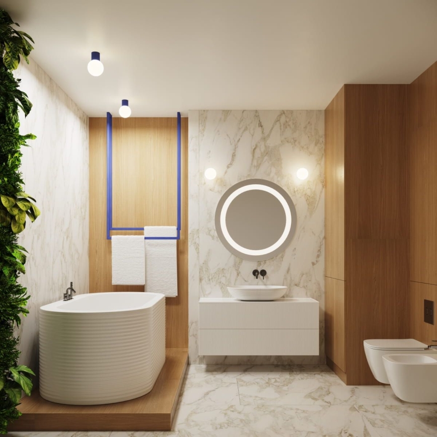 Deckenleuchte für Badezimmer HALO 1xG9/8W/230V d 12 cm IP44 blau