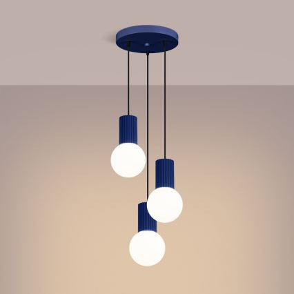 Hängeleuchte HALO 3xG9/8W/230V d 25 cm blau