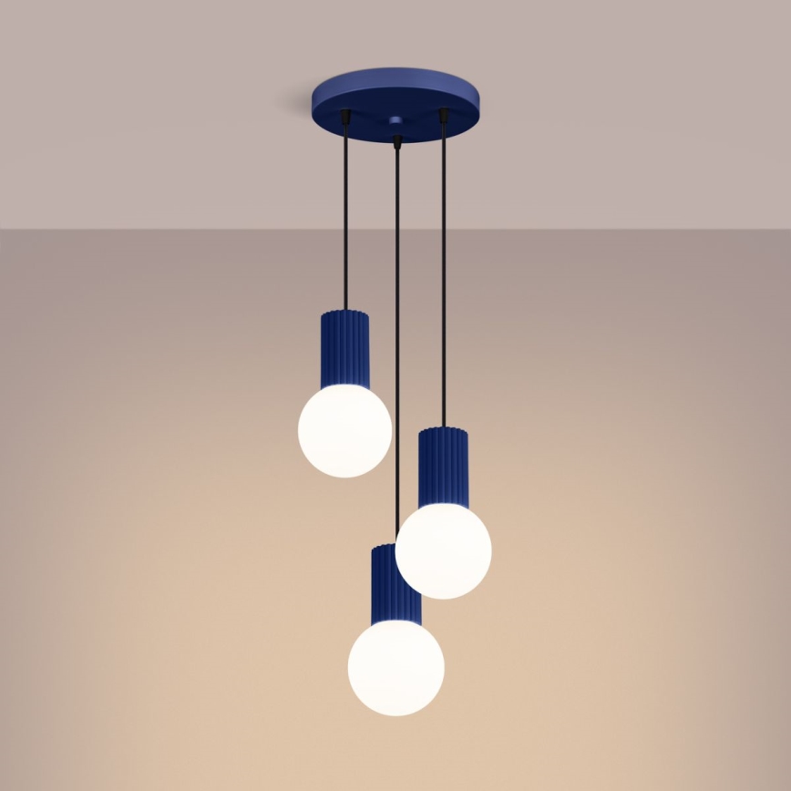 Hängeleuchte HALO 3xG9/8W/230V d 25 cm blau