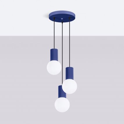 Hängeleuchte HALO 3xG9/8W/230V d 25 cm blau