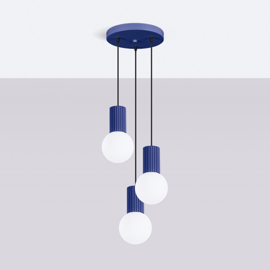 Hängeleuchte HALO 3xG9/8W/230V d 25 cm blau