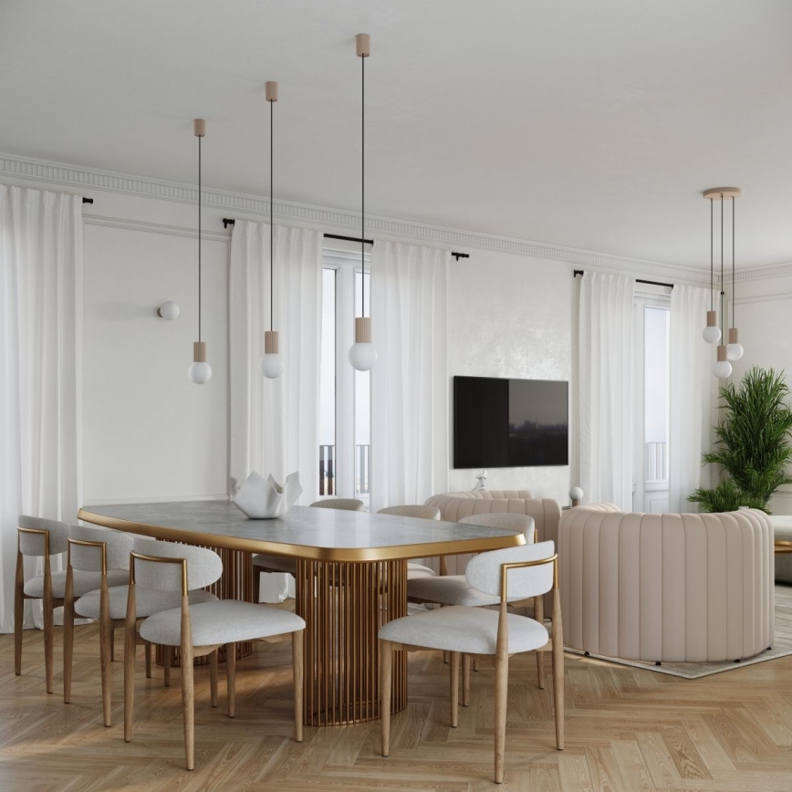 Hängeleuchte HALO 1xG9/8W/230V d 12 cm beige