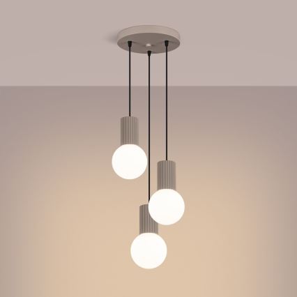 Hängeleuchte HALO 3xG9/8W/230V d 25 cm beige