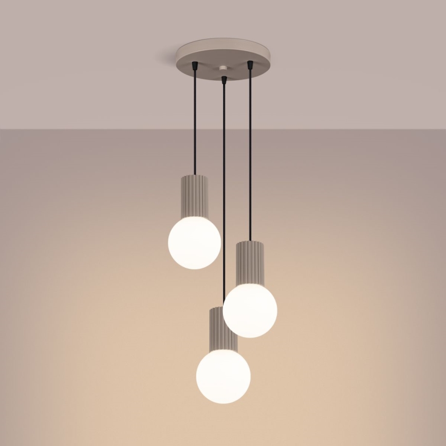 Hängeleuchte HALO 3xG9/8W/230V d 25 cm beige