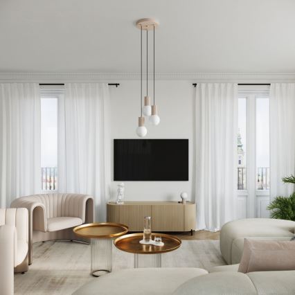 Hängeleuchte HALO 3xG9/8W/230V d 25 cm beige