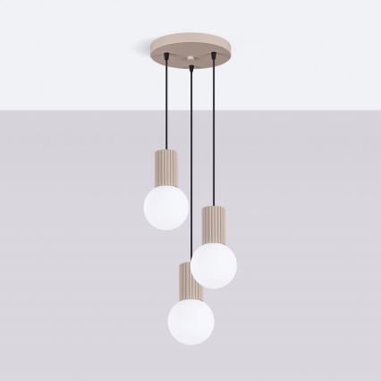 Hängeleuchte HALO 3xG9/8W/230V d 25 cm beige