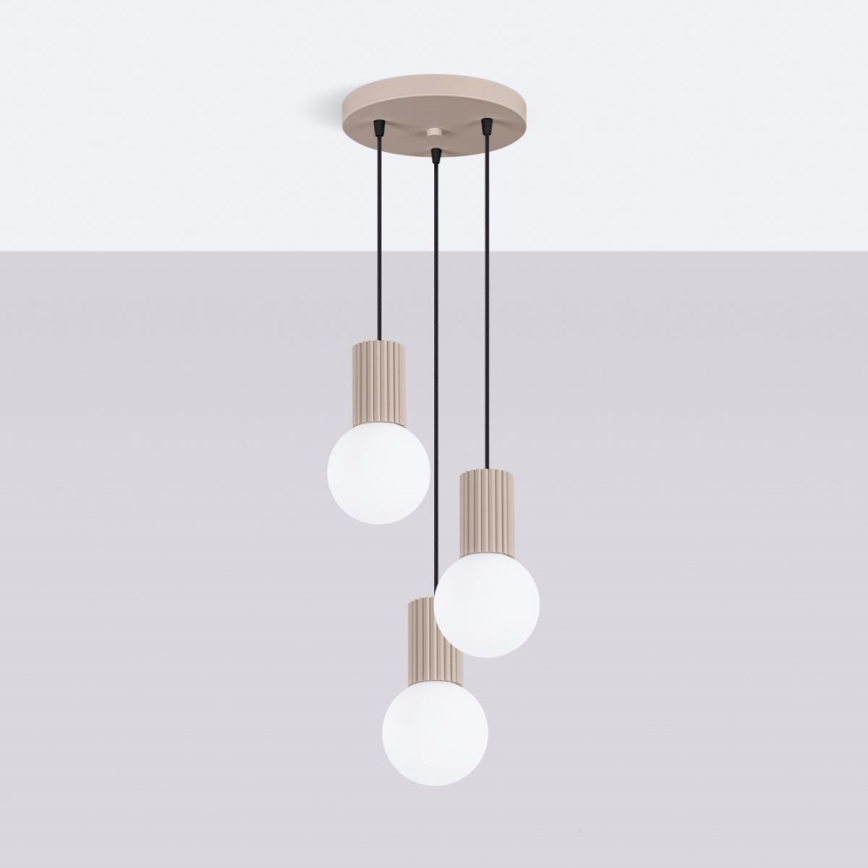 Hängeleuchte HALO 3xG9/8W/230V d 25 cm beige