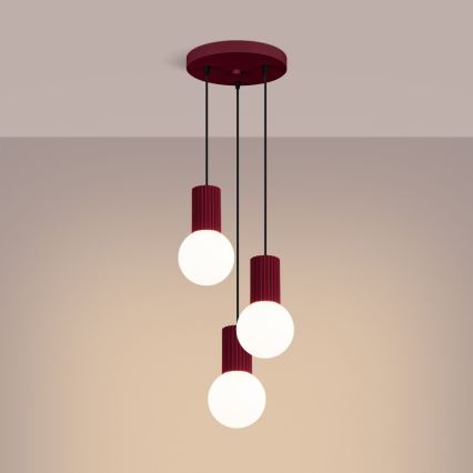 Hängeleuchte HALO 3xG9/8W/230V d 25 cm rot