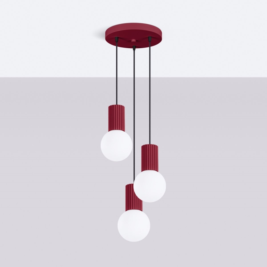Hängeleuchte HALO 3xG9/8W/230V d 25 cm rot