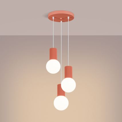 Hängeleuchte HALO 3xG9/8W/230V d 25 cm rosa