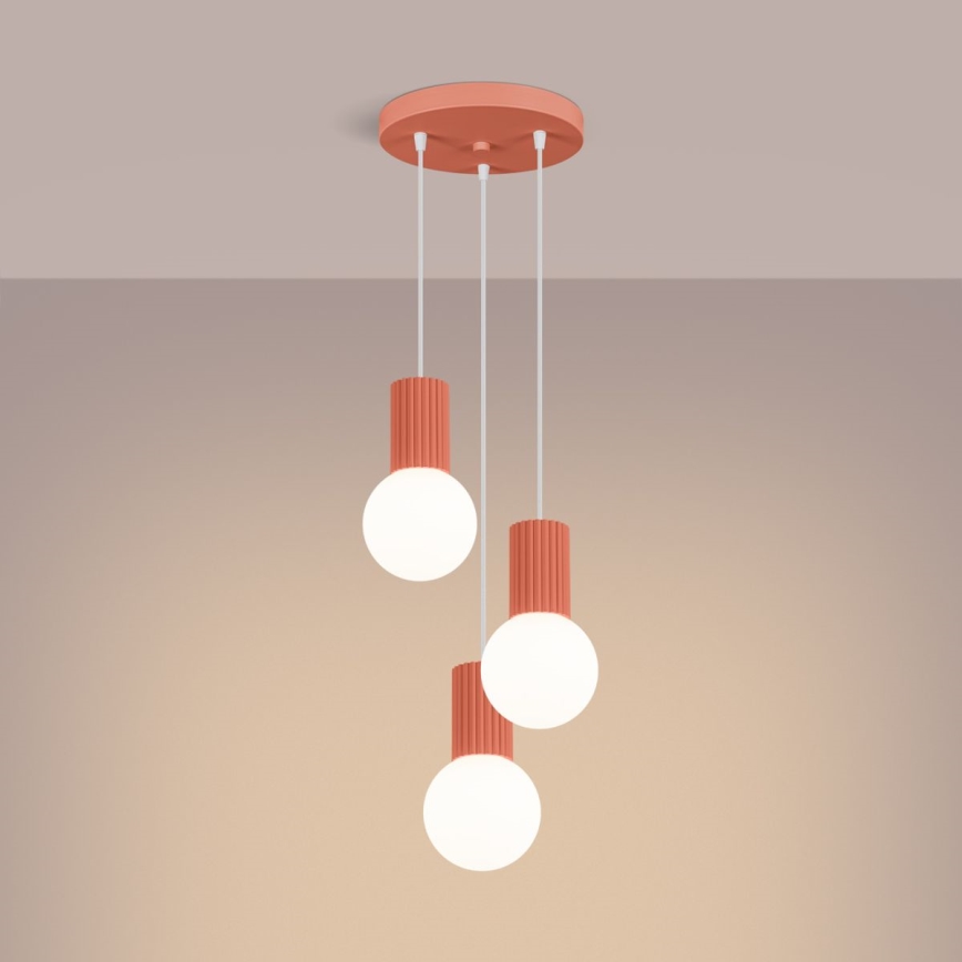 Hängeleuchte HALO 3xG9/8W/230V d 25 cm rosa
