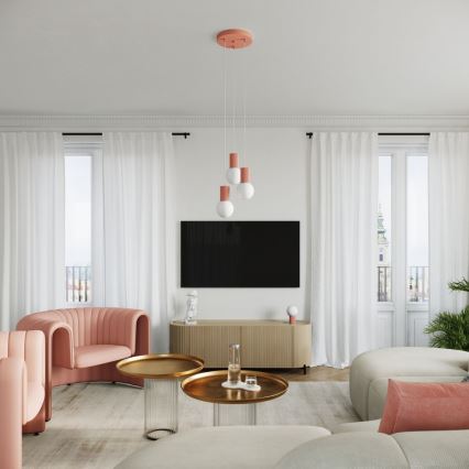 Hängeleuchte HALO 3xG9/8W/230V d 25 cm rosa