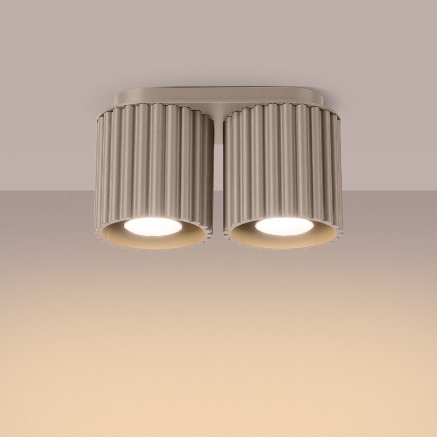 Deckenspot AURA 2xGU10/10W/230V taupe