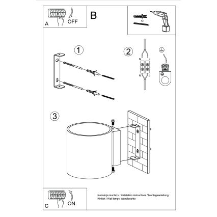 Wand-Spotleuchte ORBIS 1xG9/8W/230V Beton/Creme