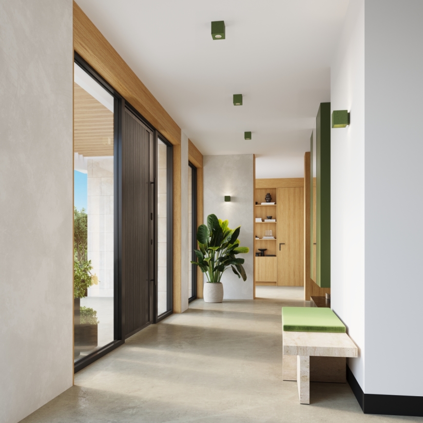 Wandspot QUAD 1xG9/8W/230V Beton/Grün