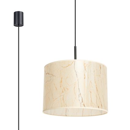 Hängeleuchte mit Kabel NEVIA 1xE27/15W/230V Ø 40 cm beige/Marmoroptik
