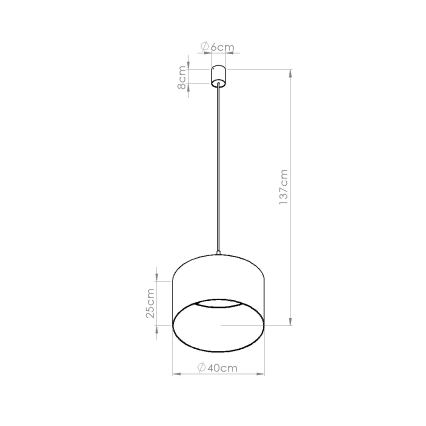 Pendelleuchte NEVIA mit Kabel, 1xE27/15W/230V, Durchmesser 40 cm, blau