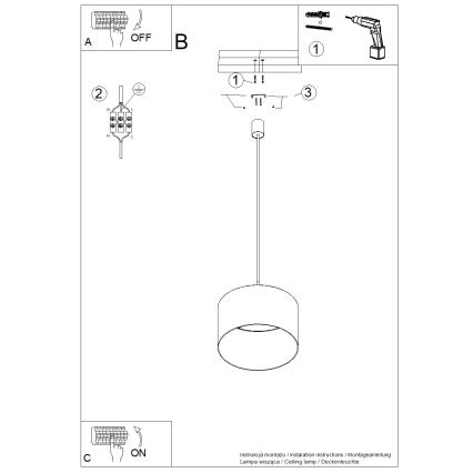 Pendelleuchte NEVIA mit Kabel, 1xE27/15W/230V, Durchmesser 40 cm, blau