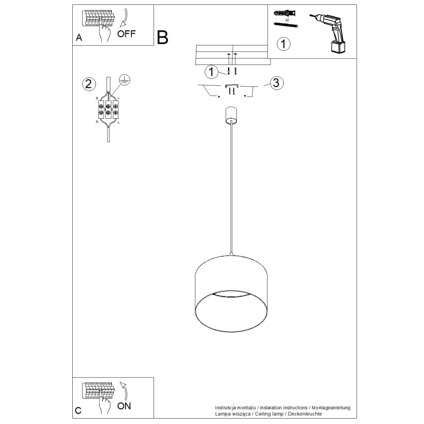 Pendelleuchte NEVIA mit Kabel, 1xE27/15W/230V, Durchmesser 40 cm, blau