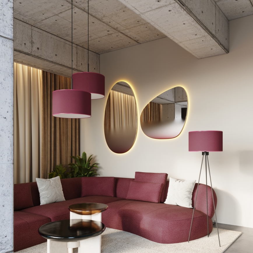Pendelleuchte an Kabel NEVIA 1xE27/15W/230V Ø 40 cm rot