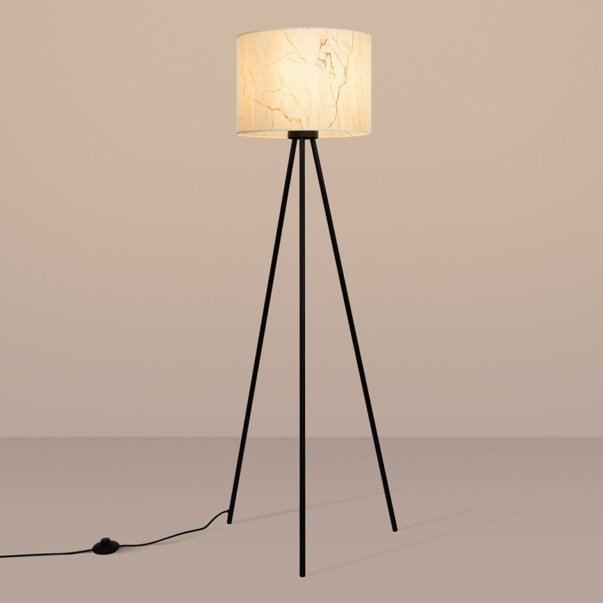 Stehleuchte NEVIA 1xE27/15W/230V beige/Marmor-Dekor