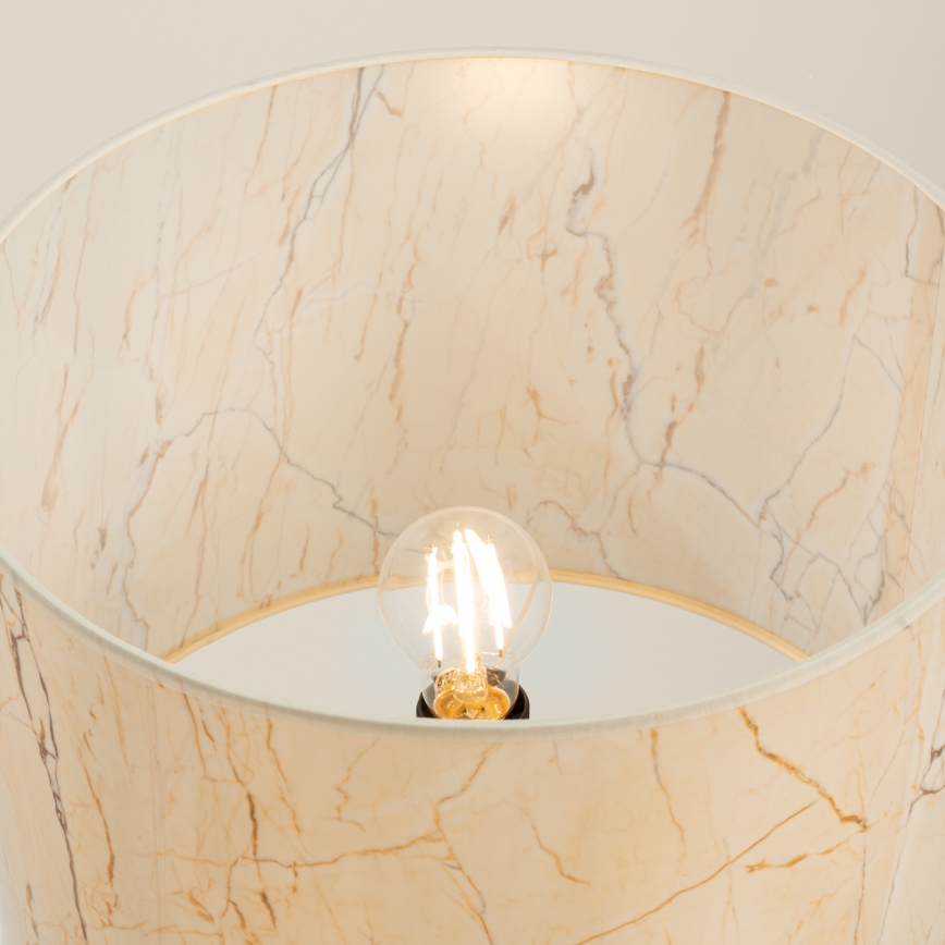 Stehleuchte NEVIA 1xE27/15W/230V beige/Marmor-Dekor