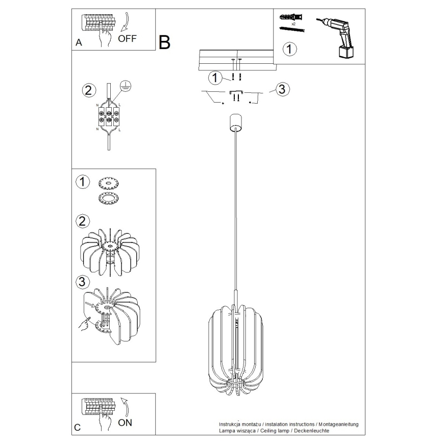 Pendelleuchte an Kabel MULA 1xE27/15W/230V Ø 27 cm gelb