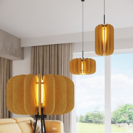Pendelleuchte MULA 1xE27/15W/230V Ø 45 cm Gelb