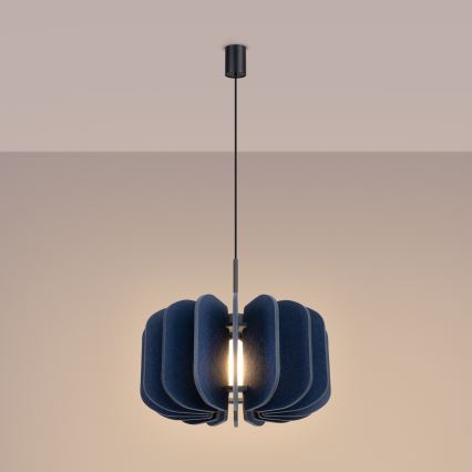 Pendelleuchte mit Kabel MULA 1xE27/15W/230V Ø 45 cm blau