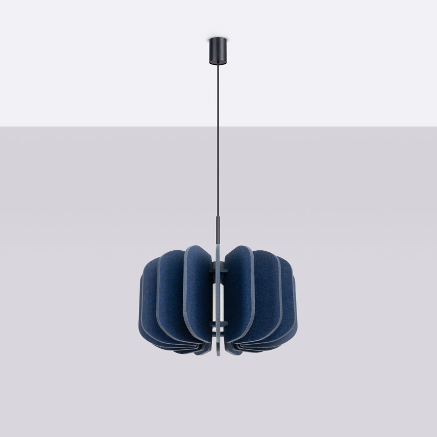 Pendelleuchte mit Kabel MULA 1xE27/15W/230V Ø 45 cm blau