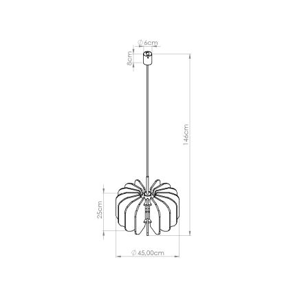 Pendelleuchte mit Kabel MULA 1xE27/15W/230V Ø 45 cm blau