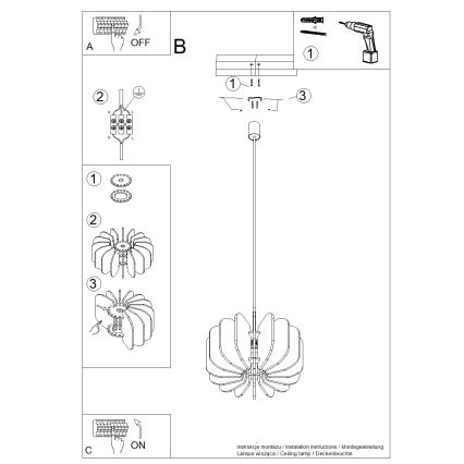 Pendelleuchte mit Kabel MULA 1xE27/15W/230V Ø 45 cm blau