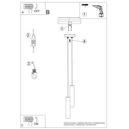 Pendelleuchte an Kabel LAGOS 2xGU10/10W/230V weiß