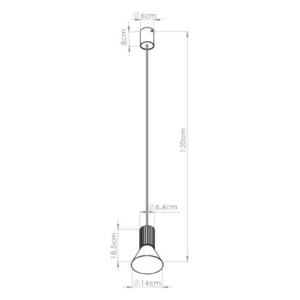 Pendelleuchte ESTRIA an Kabel 1xE14/10W/230V, Durchmesser 14 cm, cremefarben