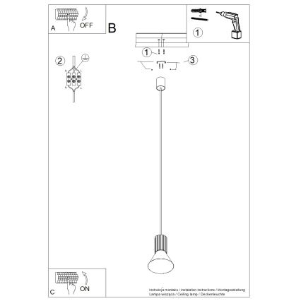 Pendelleuchte ESTRIA an Kabel 1xE14/10W/230V, Durchmesser 14 cm, cremefarben