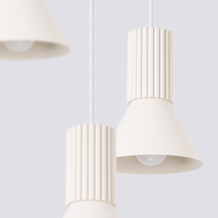 Pendelleuchte an Kabel ESTRIA 3xE14/10W/230V Ø 30 cm cremefarben