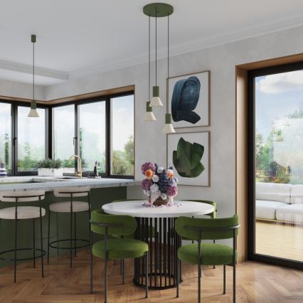 Pendelleuchte an Kabel ESTRIA 1xE14/10W/230V Ø 14 cm grün