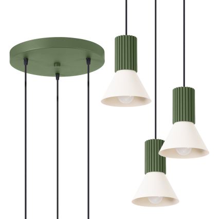 Pendelleuchte an Kabel ESTRIA 3xE14/10W/230V Ø 30 cm grün