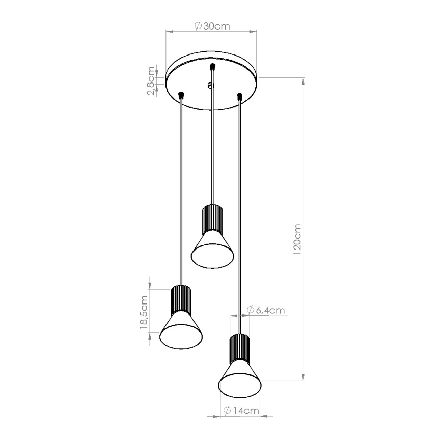 Pendelleuchte an Kabel ESTRIA 3xE14/10W/230V Ø 30 cm grün