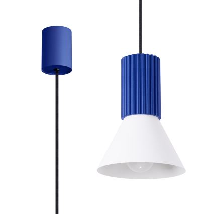Hängeleuchte an Kabel ESTRIA 1xE14/10W/230V Ø 14 cm blau