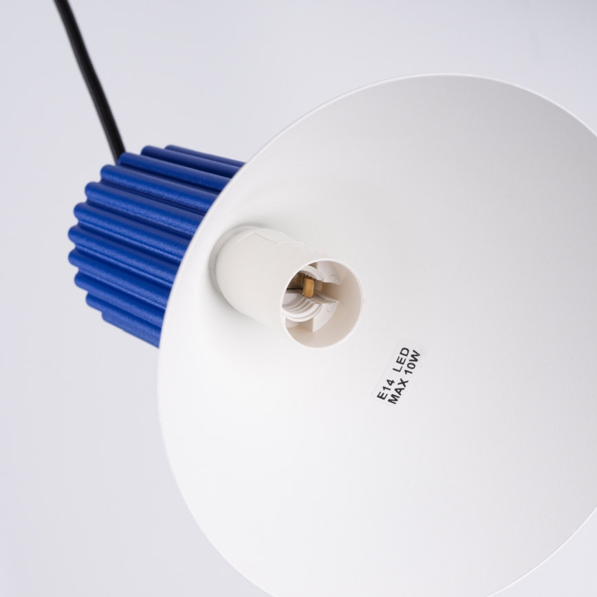 Pendelleuchte an Kabel ESTRIA 3xE14/10W/230V Ø 30 cm blau