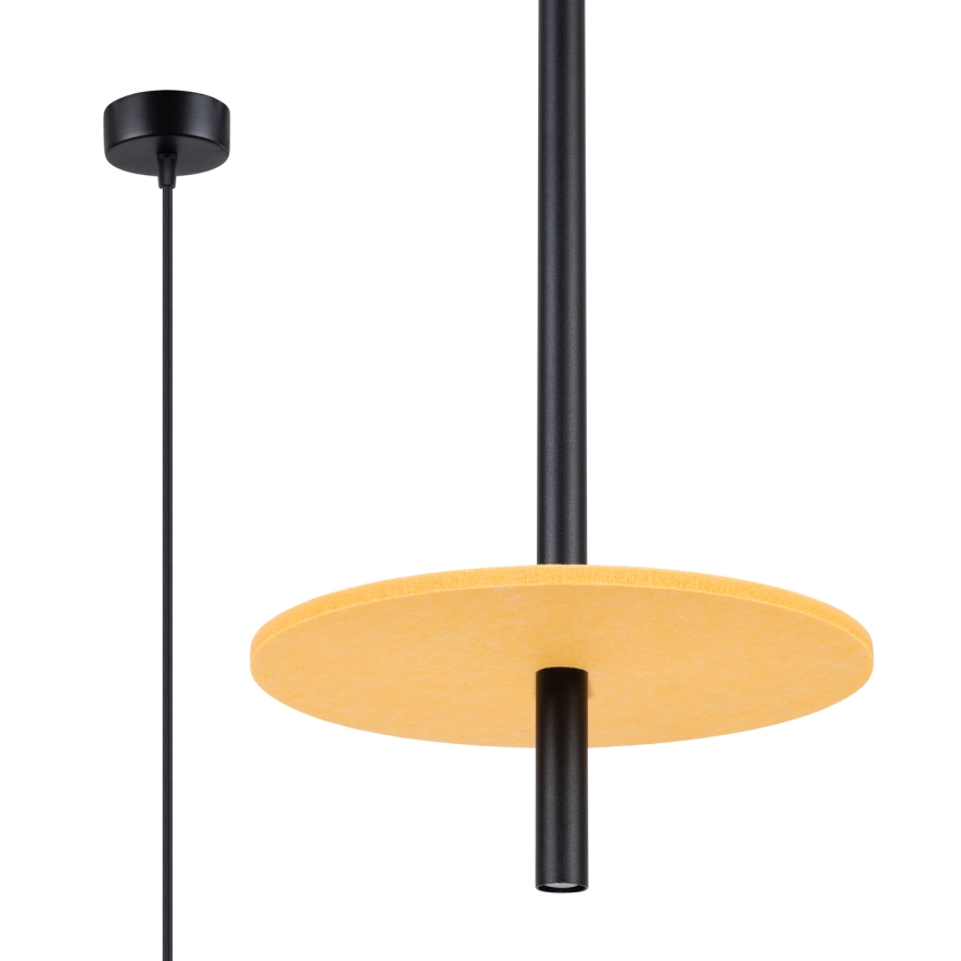 Pendelleuchte FELTRO mit Kabelaufhängung, 1xG9/8W/230V, schwarz/gelb