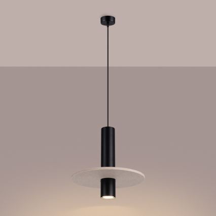Pendelleuchte PELTA an Kabel 1xGU10/10W/230V schwarz/cremefarben