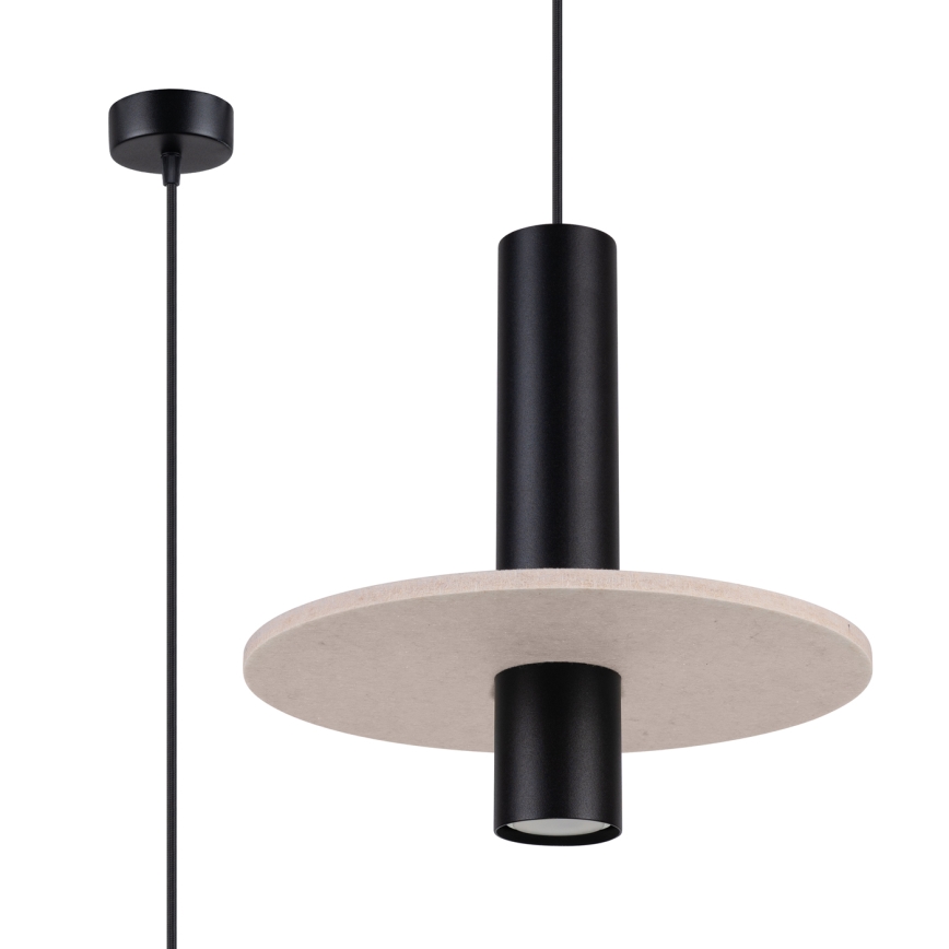Pendelleuchte PELTA an Kabel 1xGU10/10W/230V schwarz/cremefarben