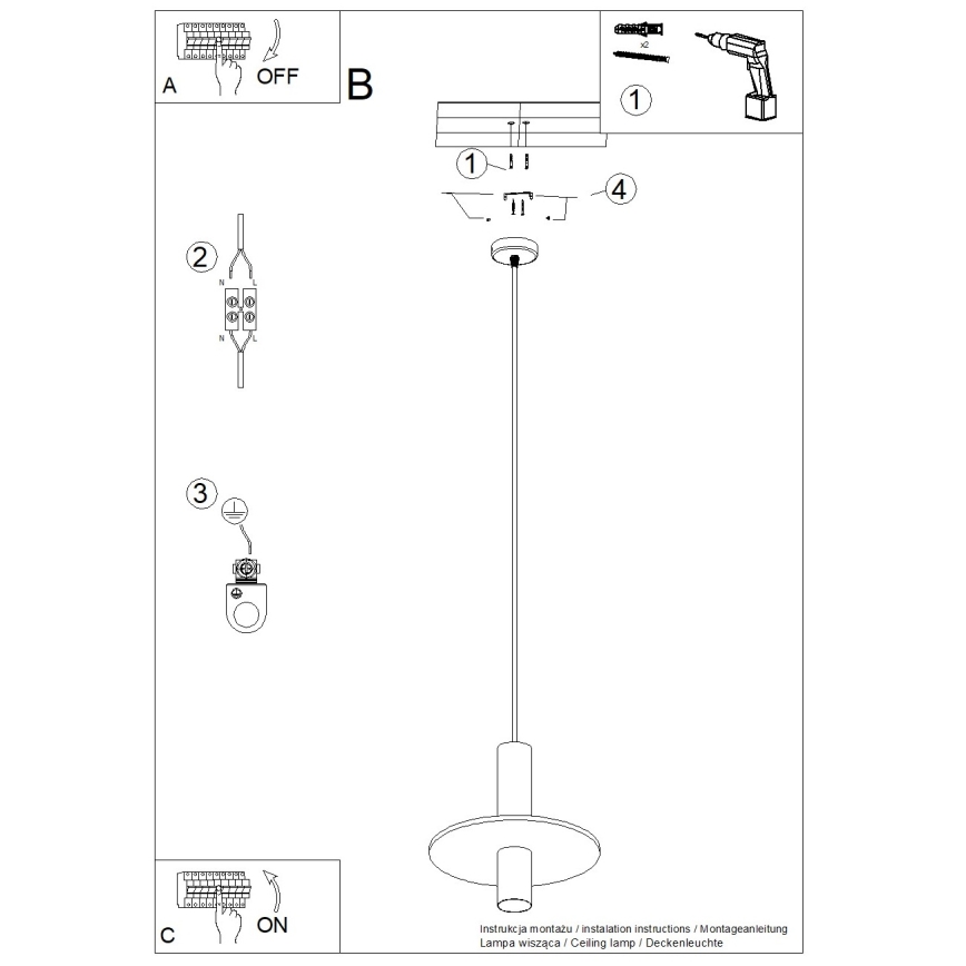Pendelleuchte PELTA an Kabel 1xGU10/10W/230V schwarz/cremefarben