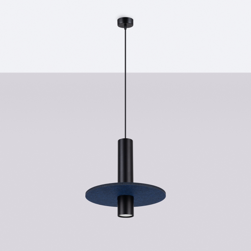 Hängeleuchte PELTA mit Kabel 1xGU10/10W/230V schwarz/blau